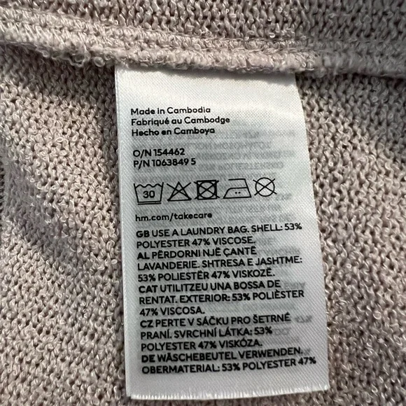 H&M Beige Textured Knit Polo Shirt Size L - Picture 6 of 6